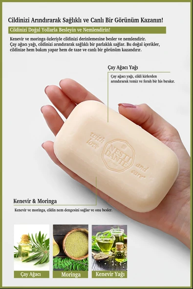 Nesti Dante Luxury Hemp Canapa Katı Sabun 250gr | Antioksidan Ve Detoks | Kenevir Özlü - 3