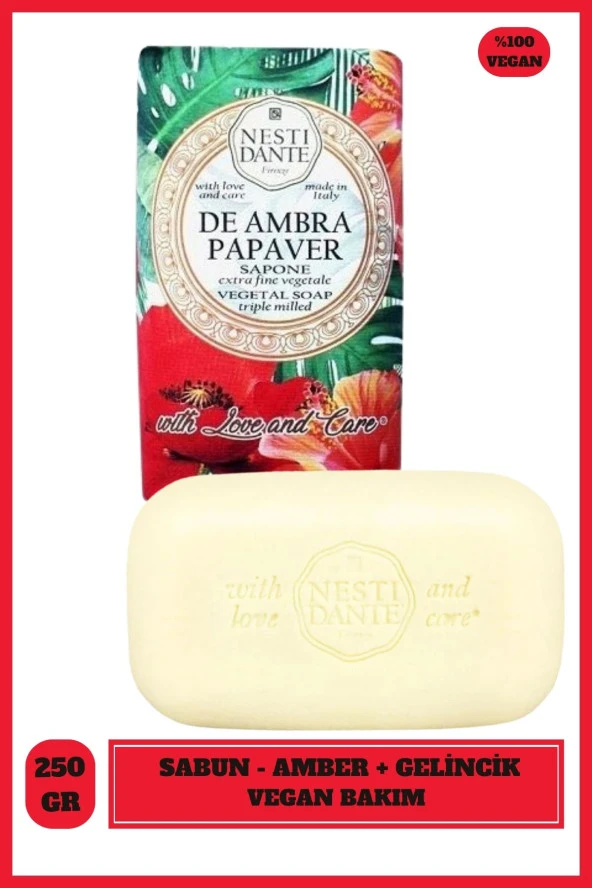 Sabun With Love and Care De Ambra Papaver Gelincik Vegan Bakım 250 g ürün görseli 1