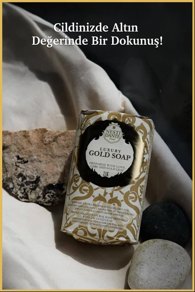 Nesti Dante Luxury Gold Katı Sabun 250gr  Aydınlatıcı Ve Besleyici Altın Özlü - Resim 5