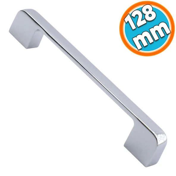 Mobilya Kulp Mutfak Dolabı Çekmece Dolap Kulpları Kapak Kulpu Kulbu Krom Renk 128 mm Metal ürün görseli
