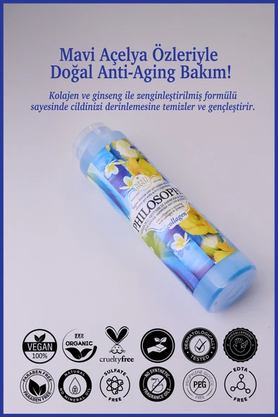 Nesti Dante Philosophia Collagen Duş Jeli 300ml |Gençleştirici |Kolejen ve Ginseng - Resim 2
