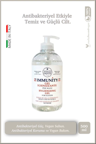 Nesti Dante Immunity Hygienizing Sıvı Sabun Jel 500ml l Hijyenik ve Antibakteriyel ürün görseli