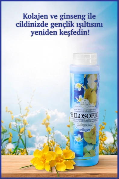 Nesti Dante Philosophia Collagen Duş Jeli 300ml |Gençleştirici |Kolejen ve Ginseng - Resim 5