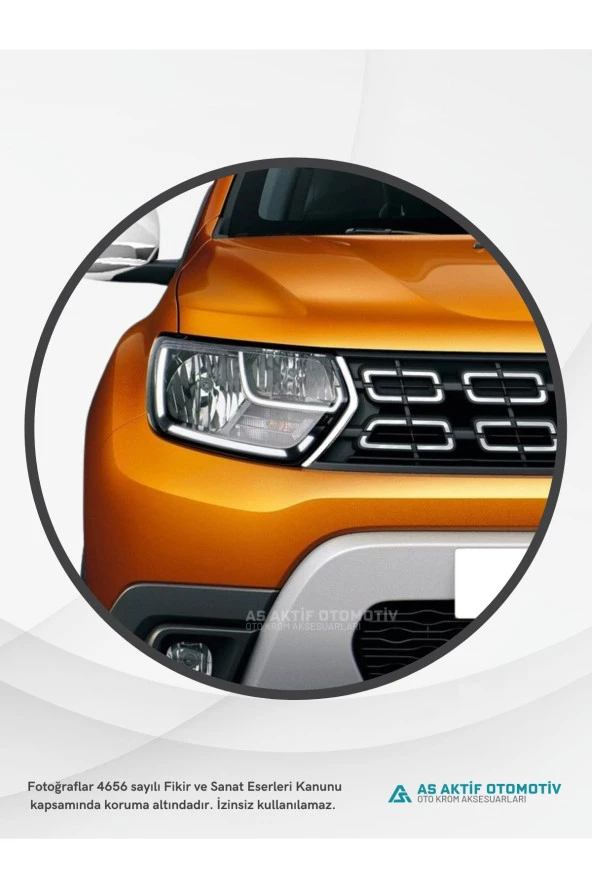 Dacia Duster Suv Ön Panjur Yanları 2 Parça 2018 ve Üzeri Krom Paslanmaz Çelik - 3