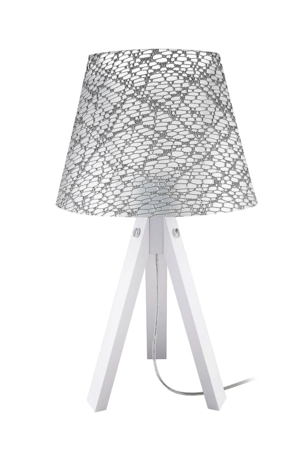 Modelight Beyaz Ayak File Gri Şapka Deko Abajur ürün görseli