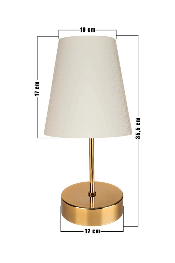 Gloria Samira Abajur Gold / Krem Finlin - Resim 4