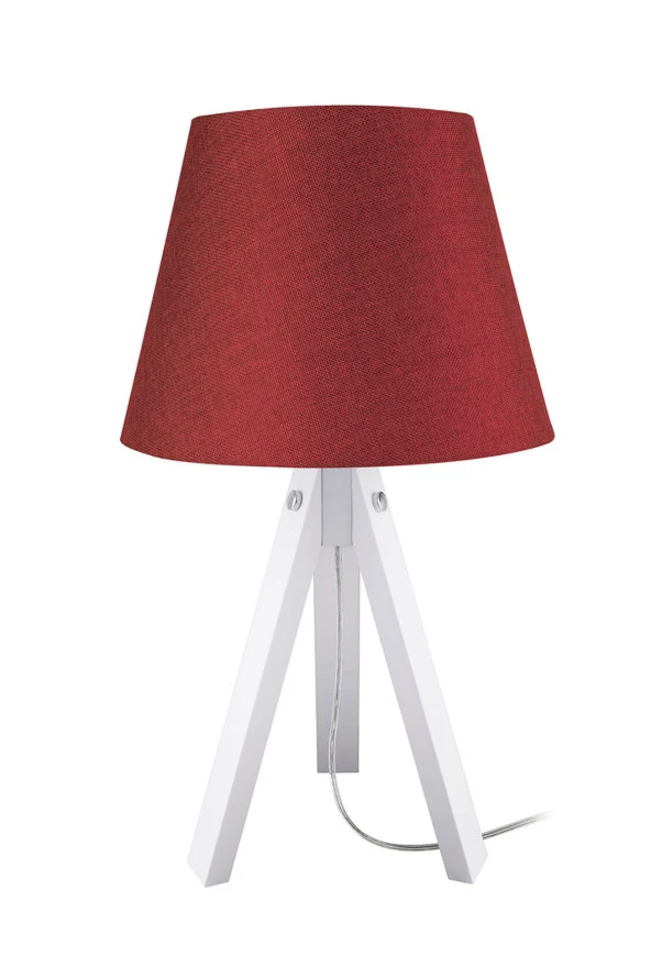 Modelight Beyaz Ayak Bordo Şapka Deko Abajur ürün görseli