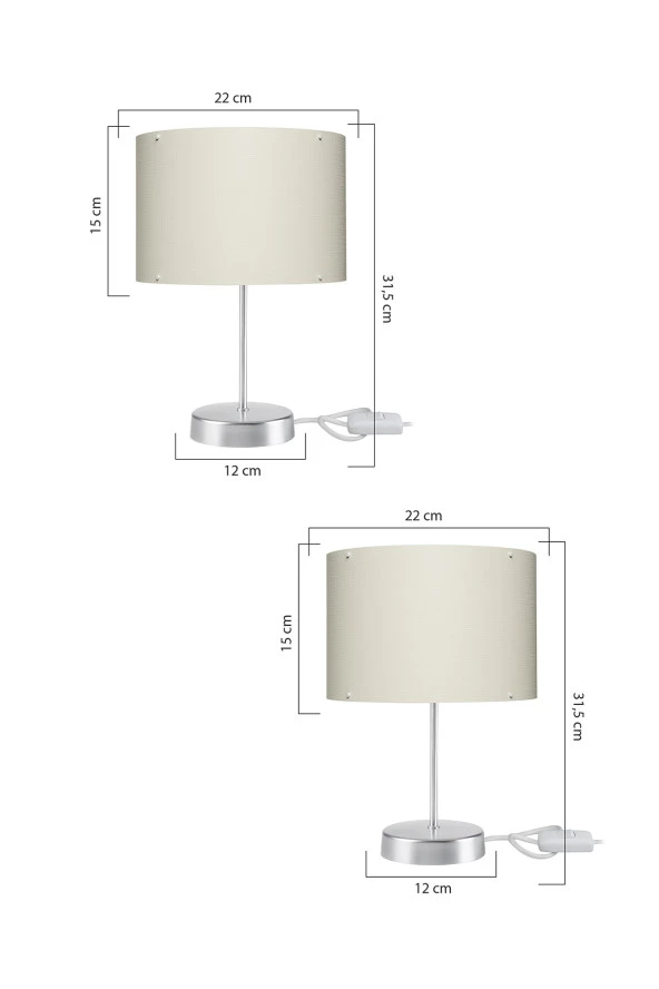 Modelight Arel 22 Lik Abajur Krom 2 Li - Resim 2