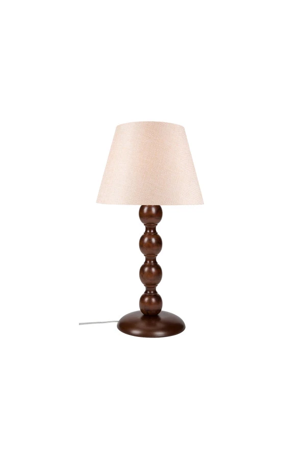 Modelight Boncuk Abajur Büyük Kahve Ayak/Bej Şapka Mng.1878