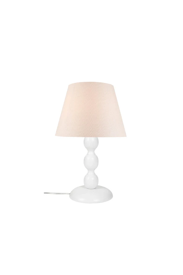 Modelight Boncuk Abajur Küçük Beyaz Ayak/Beyaz Şapka ürün görseli