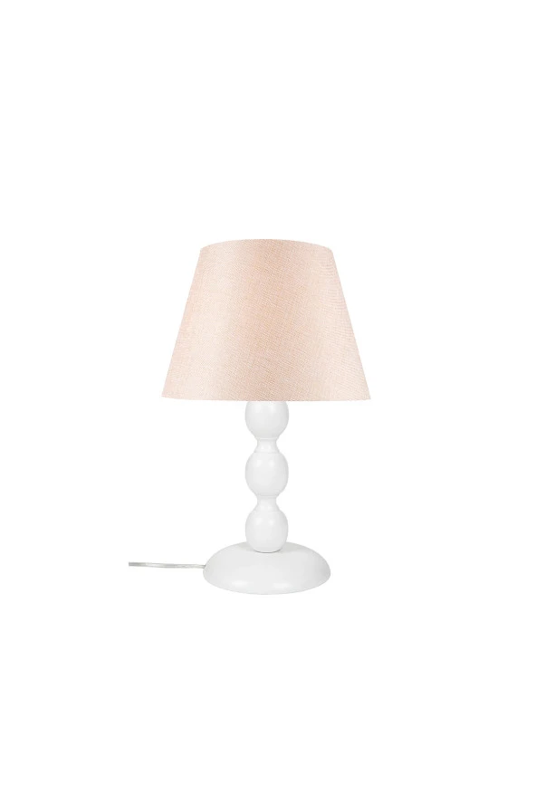 Modelight Boncuk Abajur Küçük Beyaz Ayak/Bej Şapka Mng.1913 ürün görseli