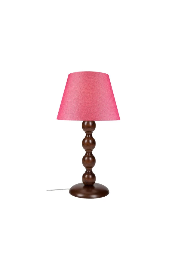 Modelight Boncuk Abajur Büyük Kahve Ayak/Pembe Şapka Mng.1881