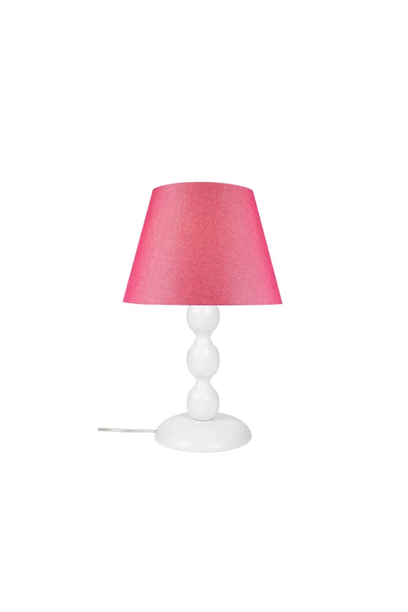 Modelight Boncuk Abajur Küçük Beyaz Ayak/Pembe Şapka ürün görseli
