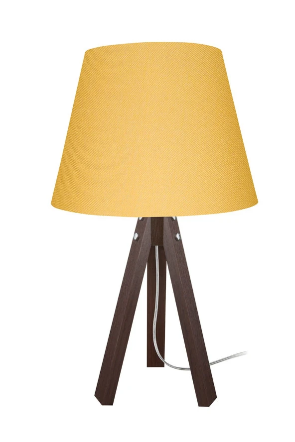 Modelight Ceviz Ayak Sarı Şapka Deko Abajur ürün görseli