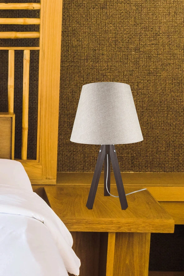 Modelight Deko Ceviz Ayak Kumbeji Şapka Abajur - Resim 3