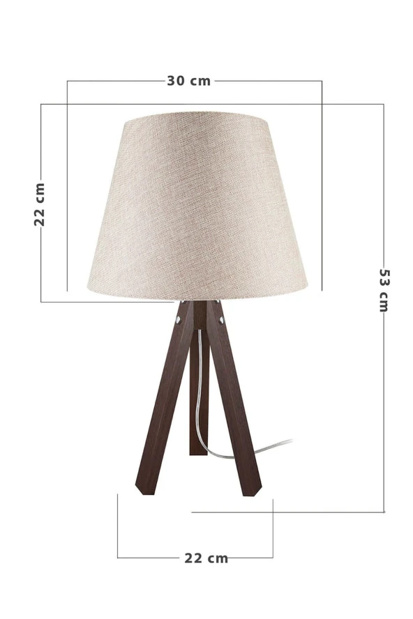 Modelight Deko Ceviz Ayak Kumbeji Şapka Abajur - Resim 4