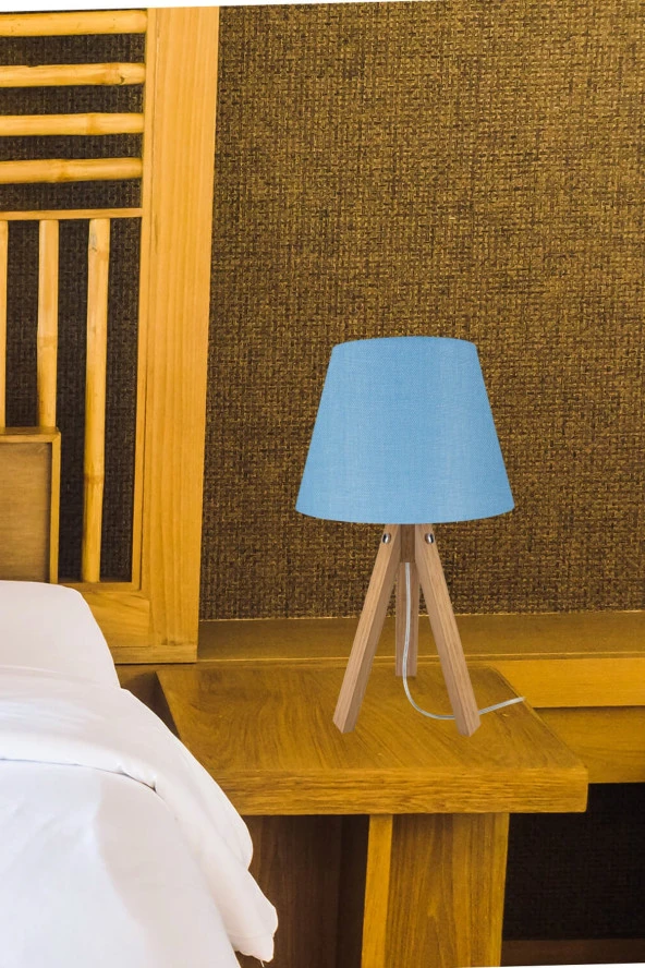 Modelight Deko Abajur Bambu Ayak / Mavi Şapka - Resim 3