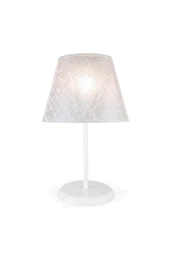 Modelight Sarah Abajur Beyaz Ayak / Beyaz File Şapka - Resim 4