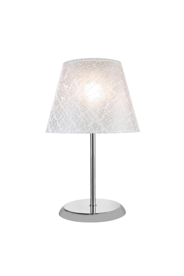 Modelight Sarah Abajur Krom Ayak / Beyaz File Şapka - Resim 4