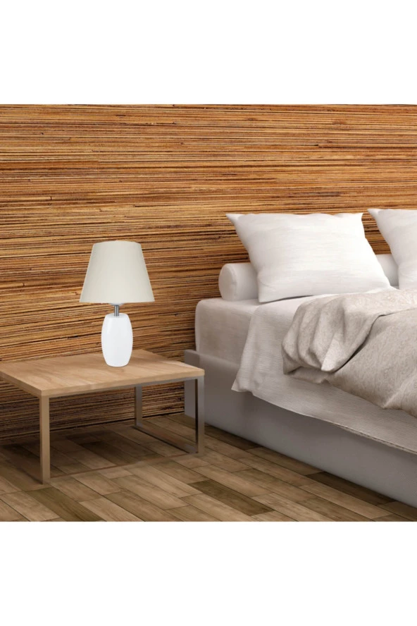 Modelight Top Abajur Beyaz Ayak / Krem Şapka ürün görseli