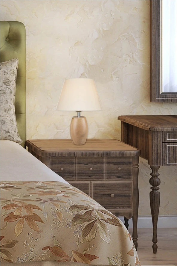 Modelight Top Abajur Kayın Ayak / Krem Şapka Mng.2866 - Resim 2