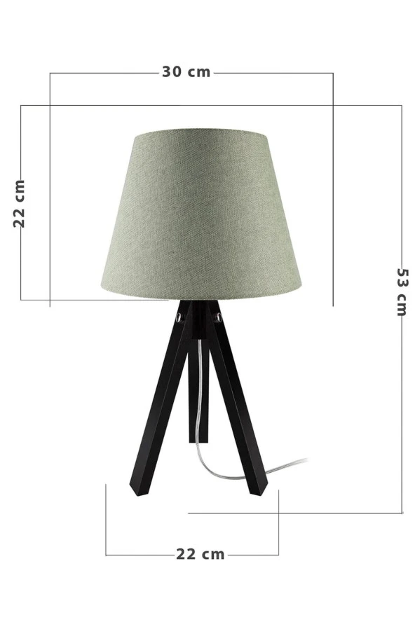 Modelight Siyah Ayak Yeşil Şapka Deko Abajur - Resim 4