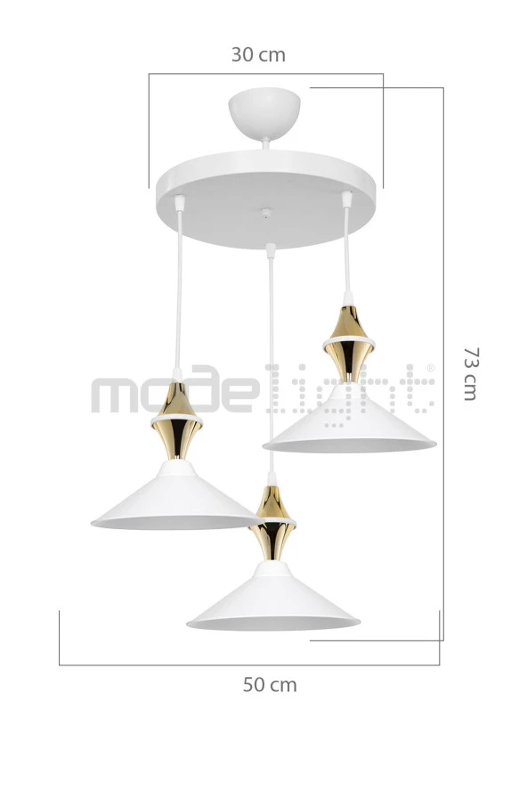 Modelight Akses Karo / Krom 3lü Maya Sarkıt - Resim 3