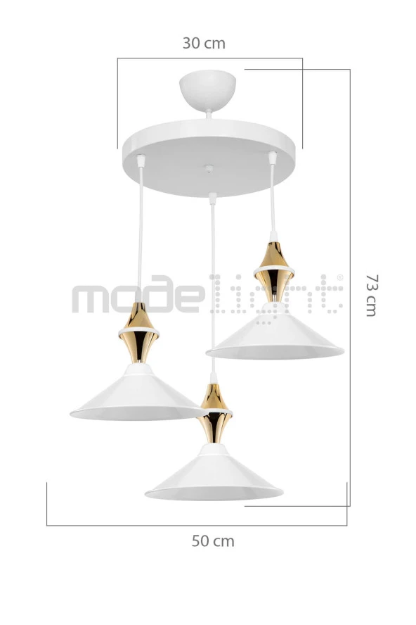 Modelight Akses Karo / Krom 3lü Maya Sarkıt - Resim 3