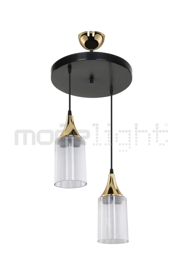 Modelight Aksel 2li Siyah / Gold Dekoratif Duylu - Resim 2