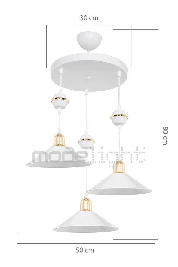 Modelight Akses Karo / Krom 3lü Maya Sarkıt - Resim 3