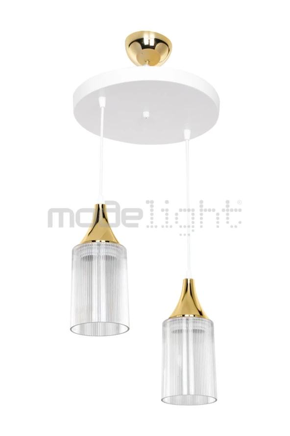 Modelight Aksel 2li Dekoratif Duylu Sarkıt Gold - Resim 3