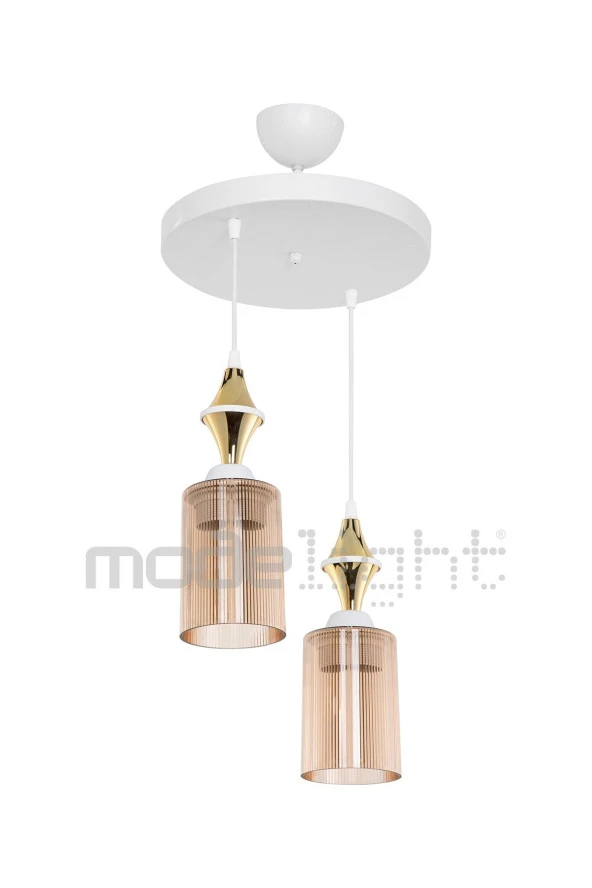 Modelight Akses Beyaz Karo Gold 2li Bal Camlı Avize ürün görseli