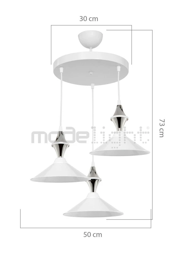 Modelight Akses Karo / Krom 3lü Maya Sarkıt - Resim 3