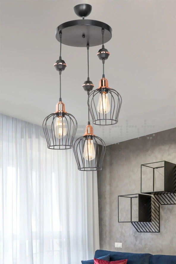 Modelight Akses Küre / Karo 3lü Lena Avize ürün görseli