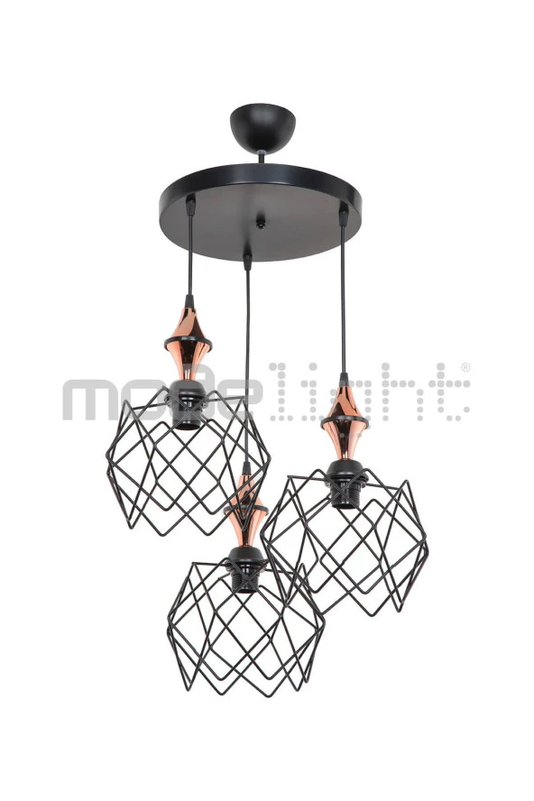 Modelight Akses Karo / Küre 3lü Koza Avize - Resim 2