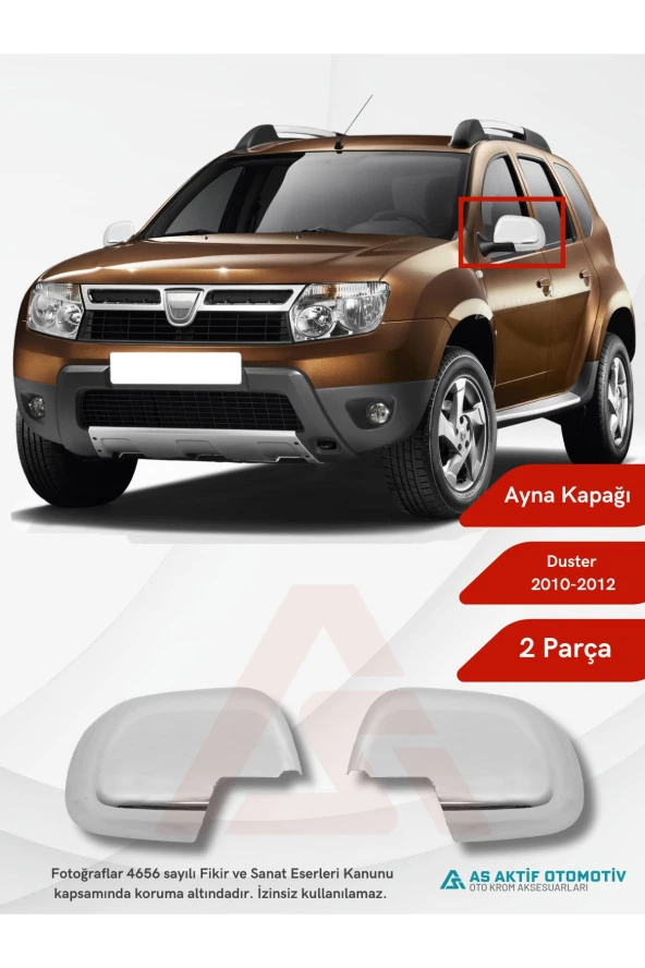 Dacia Duster Suv Ayna Kapağı 2 Parça 2010-2012 Krom Paslanmaz Çelik