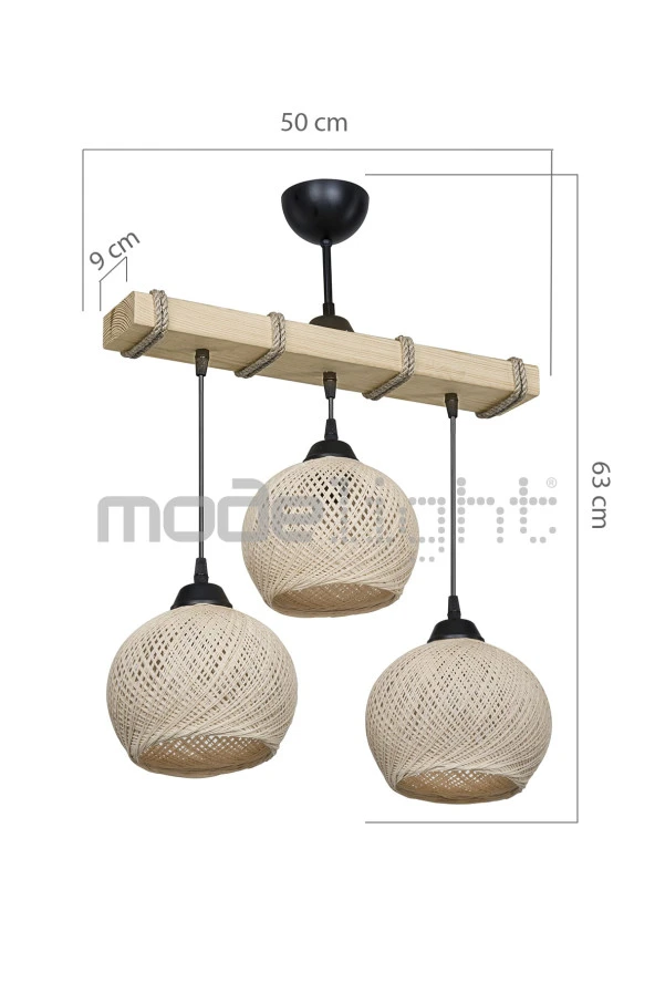 Modelight Aspen 3lü Avize - Krem Yumak Toplu/salon-oturma Odası-çocuk Odası-yemek Odası-mutfak-antre-hol