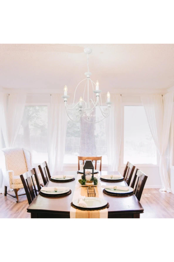 Modelight Alena 4lü Avize Beyaz - Resim 2