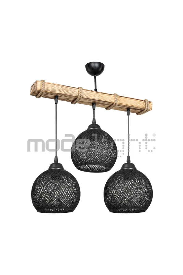 Modelight Aspen 3lü Avize - Siyah Yumak Toplu/salon-oturma Odası-çocuk Odası-yemek Odası-mutfak-antre-hol - Resim 4