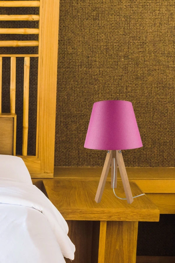 Modelight Bambu Ayak Pembe Şapka Deko Abajur - Resim 3