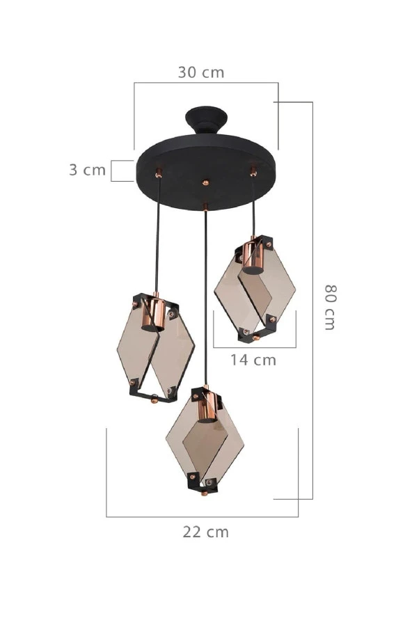 Modelight Barba 3lü Çember Avize - Resim 4