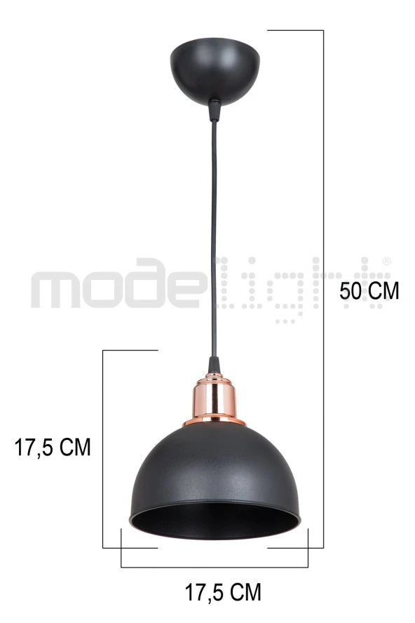 Modelight BELLA TEKLİ SARKIT SİYAH SALON-OTURMA ODASI-ÇOCUK ODASI-YEMEK-YATAK ODASI--ANTRE-MUTFAK - Resim 4