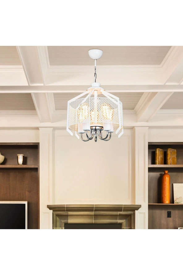 Modelight Beyaz Elena 5li Avize - Resim 3