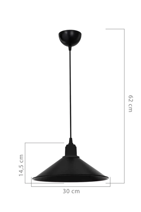 Modelight Büyük Maya Tekli Sarkıt Siyah - Resim 4