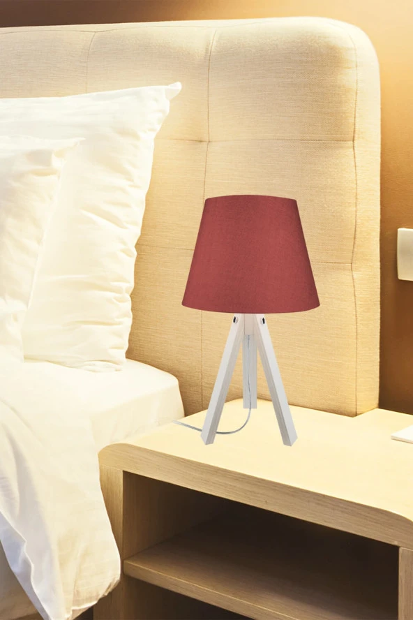 Modelight Deko Abajur Krem Ayak / Bordo Şapka - Resim 3