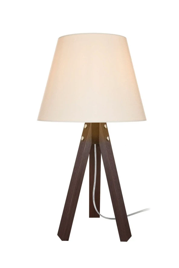 Modelight Deko Abajur Ceviz Ayak / Krem Şapka - 2