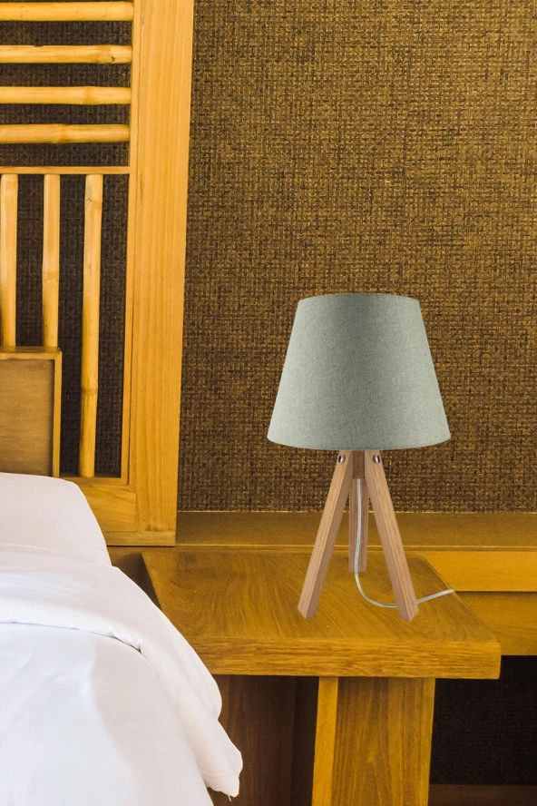 Modelight Deko Abajur Bambu Ayak / Yeşil Şapka - Resim 3