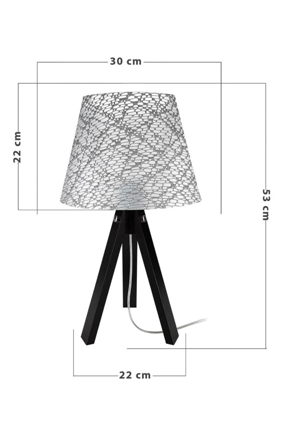 Modelight Deko Abajur Siyah Ayak  File Gri Şapka - Resim 4