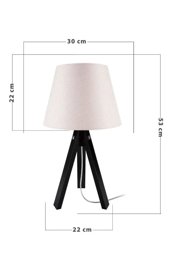 Modelight Deko Abajur Siyah Ayak / Pudra Şapka - Resim 4