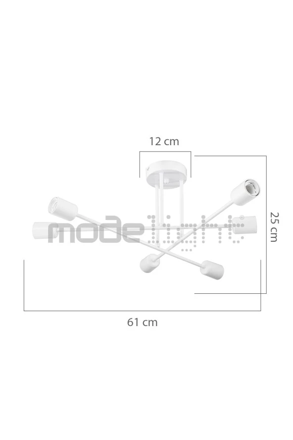 Modelight Eksen 6lı Beyaz Avize Salon-oturma Odası-çocuk Odası-yatak Odası-yemek Odası-antre-mutfak - 2
